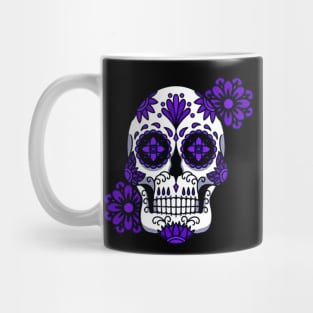 Purple Floral Sugar Skull Flowers Mug